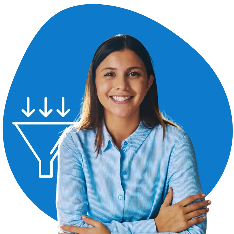 website banner outreach page marketer with funnel and top-of-the-funnel leads